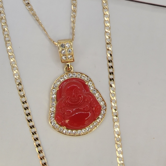 Goldplated Jewelry Buddha Chain Gold Plated Red Color Poshmark